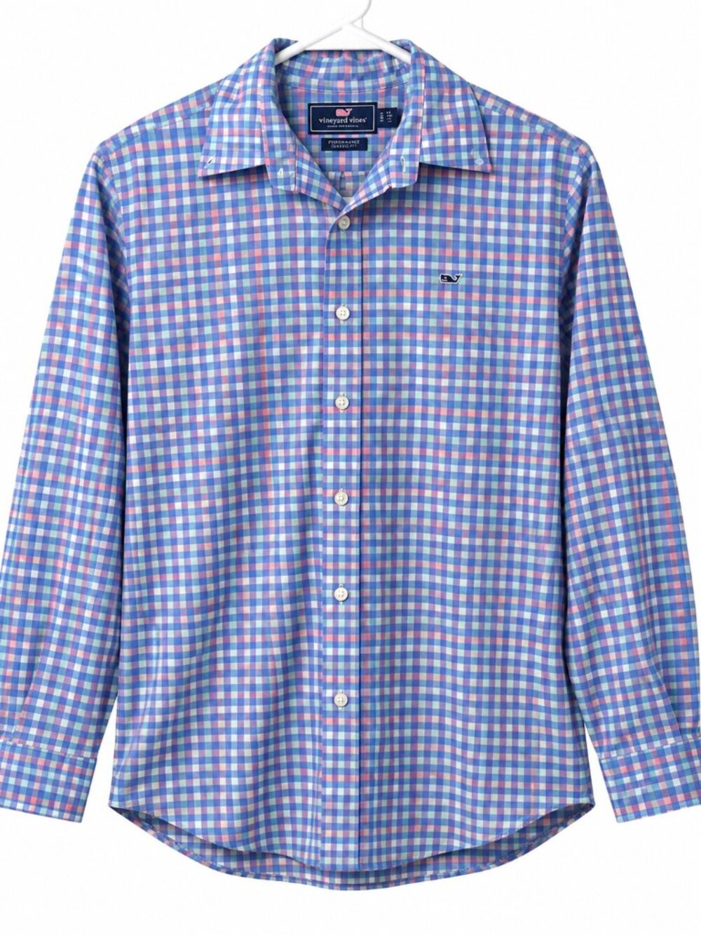 Vineyard Vines Boys XL 18 Performance Classic Fit Gingham Button Down Shirt